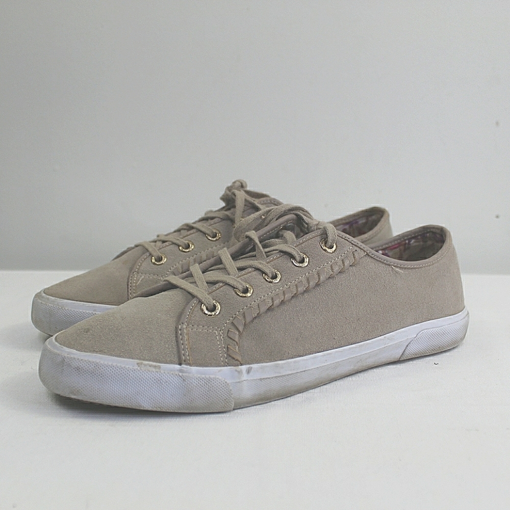 Jack Rogers taupe suede leather sneakers